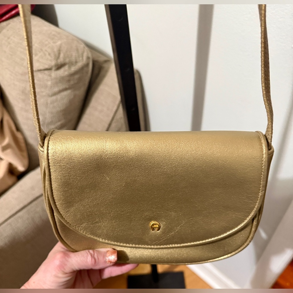 Etienne Aigner Gold Crossbody Bag‎